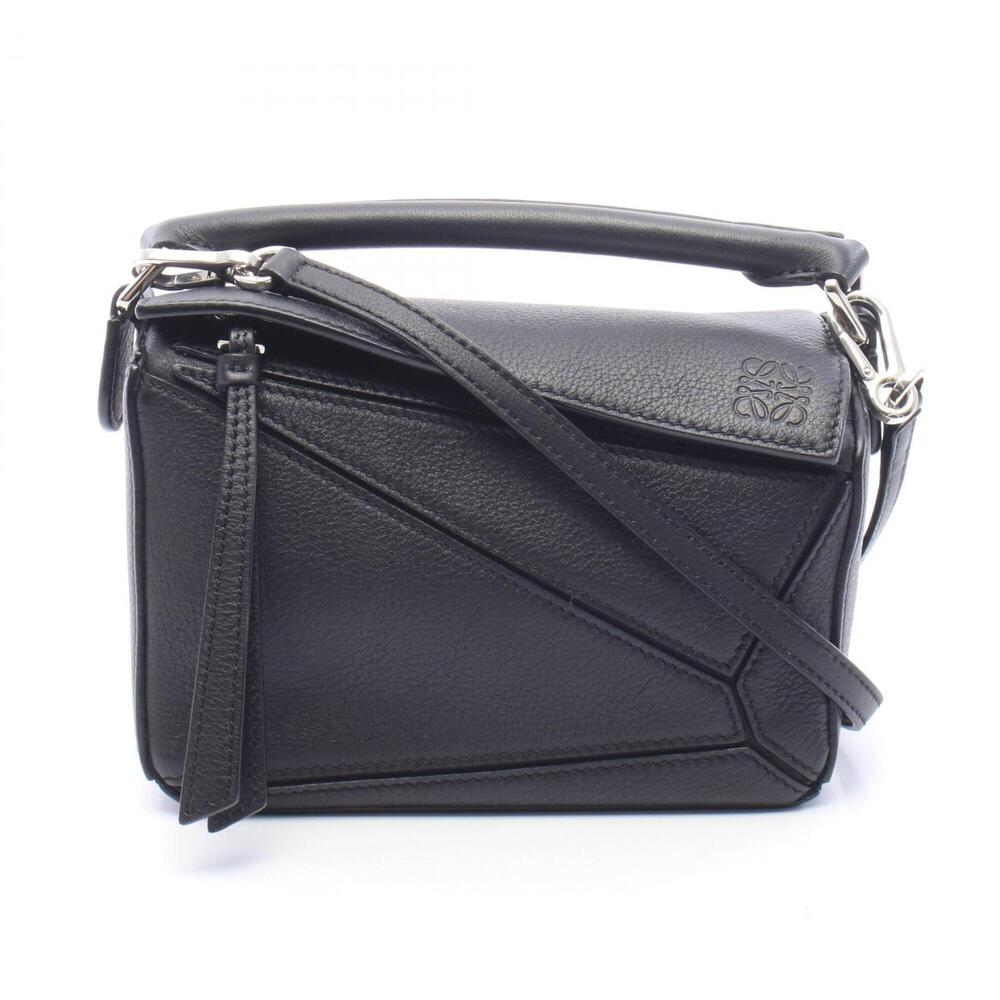Loewe Hammock Drawstring Bag Mini 2-Way Handbag Leather Women's Black